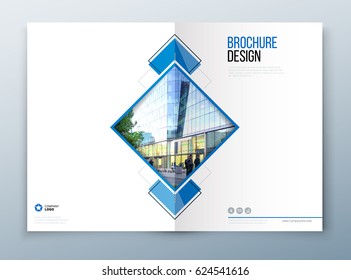 Design annual report, cover, vector template brochures, flyers, presentations, leaflet, magazine a4 size. Minimalistic abstract blue templates