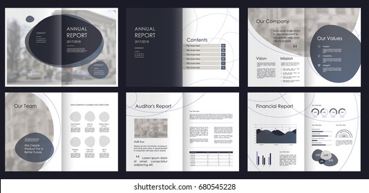 Design annual report, cover, vector template brochures, flyers, presentations, leaflet, magazine a4 size. Minimalistic abstract blue templates - stock vector