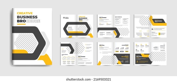 Design annual report,vector template brochures, flyers, presentations, leaflet, magazine a4 size. Yellow and black geometric elements on a white background