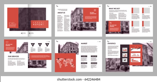 Design annual report,vector template brochures, flyers, presentations, leaflet, magazine a4 size. Red and purple geometric elements on a white background. - stock vector