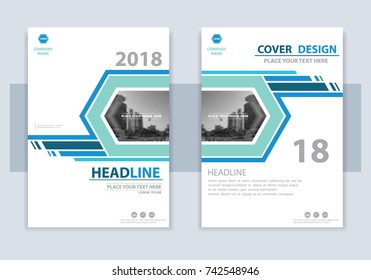 
Design, Annual Review, Cover, 2018 Year.Font Set. Blue Line Technology Annual Report Brochure Flyer Design Template Vector, Leaflet, Presentation, Abstract Geometric Background, Layout In Size A4
