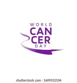Design for annual WORLD CANCER DAY awareness in vector illustration