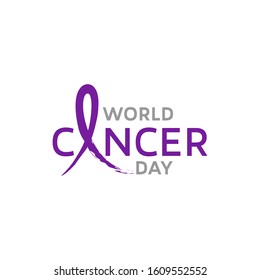 Design for annual WORLD CANCER DAY awareness in vector illustration