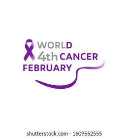 Design for annual WORLD CANCER DAY awareness in vector illustration