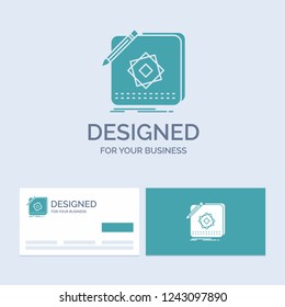 Design, App, Logo, Application, Design Business Logo Glyph Icon Symbol for your business. Turquoise Business Cards with Brand logo template.