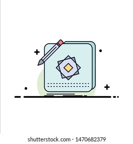 Design, App, Logo, Application, Design Flat Color Icon Vector. Vector Icon Template background