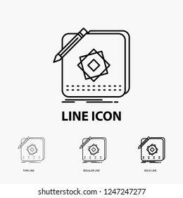 Design, App, Logo, Application, Design Icon in Thin, Regular and Bold Line Style. Vector illustration
