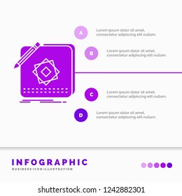 Design, App, Logo, Application, Design Infographics Template for Website and Presentation. GLyph Purple icon infographic style vector illustration.