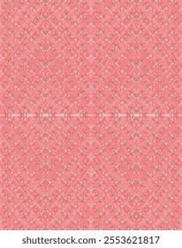 The design  appears to be a seamless geometric pattern in shades of vibrant pink. The pattern consists of diamond shapes and angular lines that create a repeating, symmetrical design. The overall aest