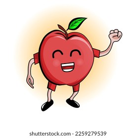 Design an apple fruit vector cartoon simple for logo brand poster etc