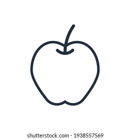 The design of the apple fruit and vegetables outline icon vector illustration, this vector is suitable for icons, logos, illustrations, stickers, books, covers, etc.