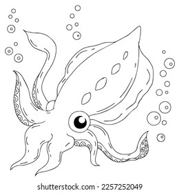 design aqua fish outline coloring page for kid