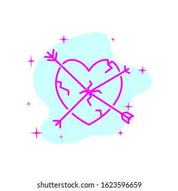 Design arrow icon designs on Valentine's Day