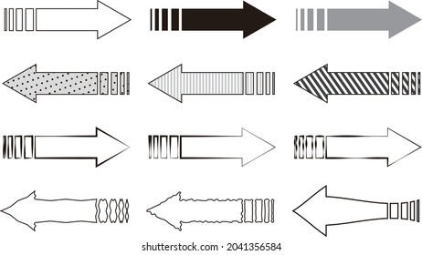 Monochrome Variationssatz für den Entwurf eines Pfeil