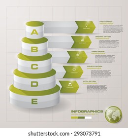 Design arrow number banners template/graphic or website layout. 5 steps chart .
