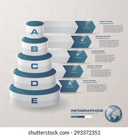 Design arrow number banners template/graphic or website layout. 5 steps chart .
