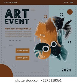 Design art event social media post templates. Abstrack Template design suitable for celebrations and arts Activity plans