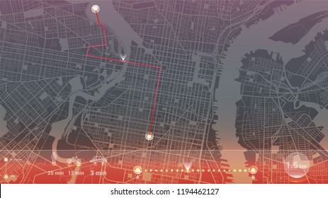 design art gps infographic map city philadelphia 