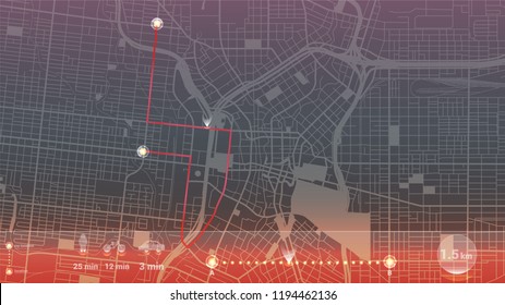 design art gps infographic map city San Antonio