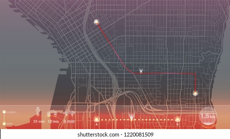 design art gps map city seattle