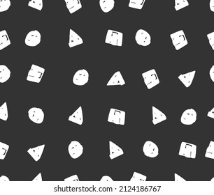 design art seamless pattern hand drawn triangle, round and square