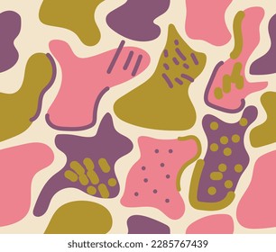 design art seamless pattern liquid retro scandinavian