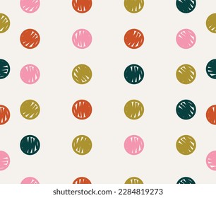 diseño arte estilo patrón sin fisuras puntos redondos dibujados a mano