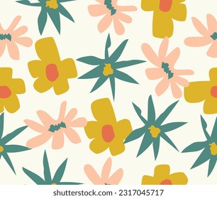 design art seamless pattern style beautiful flower