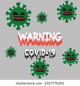 Aviso del vector de diseño Covid-19