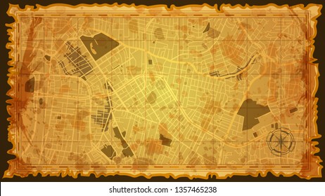 design art vintage map city porty Alegre