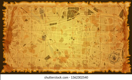 Design Art Vintage Map City El Paso