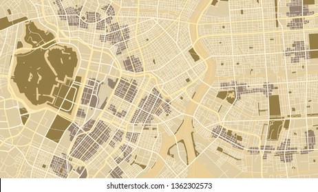 design art vintage map city tiyoda