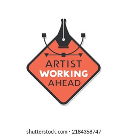 Design of artist working ahead