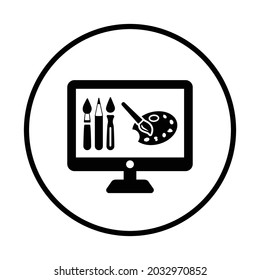 Design, artistic, graphic icon. Rounded black color.