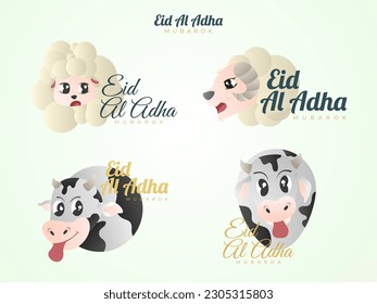 a design aset sheep and cow islamic ornament