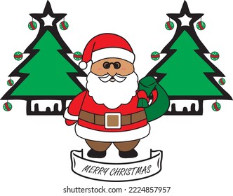 design asset celebrating christmas with santa Claus