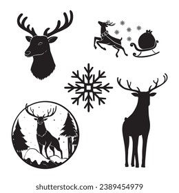 Design asset Christmas silhouette vector