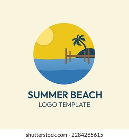 a design asset depicting a stylized coastline suitable for beach or summer-themed branding