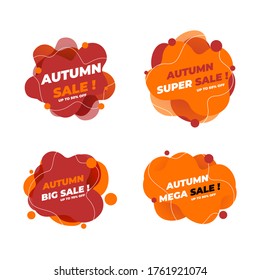 design of autumn banner set with liquid shapes