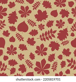 Design of autumn pattern. Background with leaves. Vector