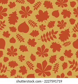 Design of autumn pattern. Background with leaves. Vector
