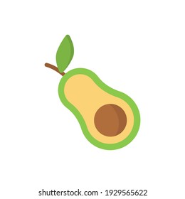 The design of the avocado fruit and vegetables flat icon vector illustration, this vector is suitable for icons, logos, illustrations, stickers, books, covers, etc.