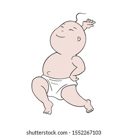 design of baby dancing draw
