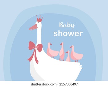 Design for baby shower invitations cards.Cute animal,poster,greeting,template,duck,Vector illustrations.