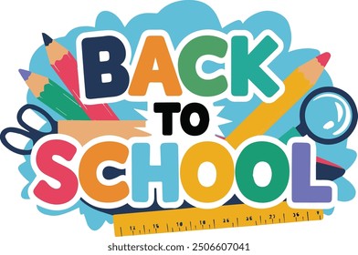 Design a 'Back to School' themed vector illustration, for girls and boys, an easily editable file.