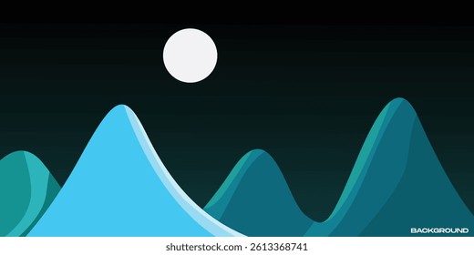 Design Backgroun Vector Mountain in The Night Ilustration.