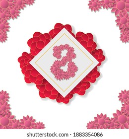 Design Background 8 march flowers women day , decoration banner celebration greeting spring event beautiful invitation