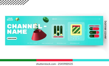 Design a background for an abstract geometric banner in festive Christmas colors.