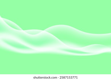 design for background with abstract waves in the middle and green gradient background