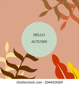 design background in autumn that says Hello Autumn